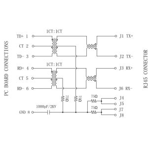 HR913160C Female Ethernet Connector Rj45 LPJ1014AGNL Socket Jack