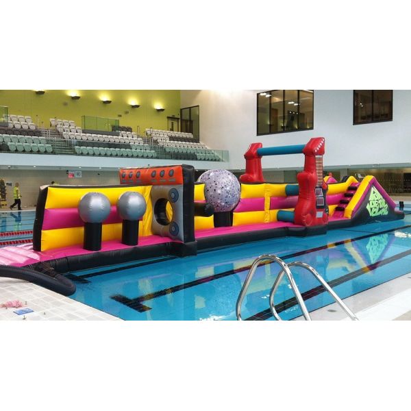 Colorful 10M Challenge Pool Inflatable Assault Course On Water Inflatable Aqua Run For Sea Or Pool