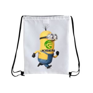 Heat Sublimation Reusable Polyester Shopping Bags With Drawstring OEM Service