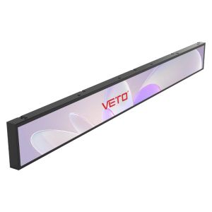 Quality VETO 23.1 Inch Custom Size Indoor Stretched Bar LCD Panel Android Shelf Edge Advertising Media Player Bar Lcd Display for sale
