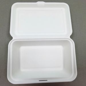 9x6 Inch(715ml) Sugarcane Clamshell Biodegradable Bento Lunch Box-Eco Friendly,