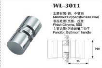WL Hardware back to back Shower Door Knob for Frameless Heavy Glass Shower Doors in Polished Chrome Finish WL-3011
