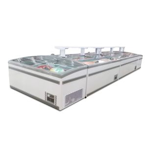 2.5m Gray Color Commercial Display Freezer With Tempered Glass 1040L Capacity