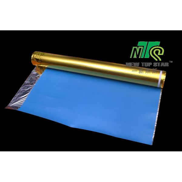 Soundproof IXPE Foam Underlayment 3mm Vinyl Flooring Soundproof Underlay With Golden Film