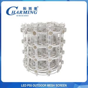 IP65 Waterproof LED Mesh Screen No Flicker Transparent Flexible