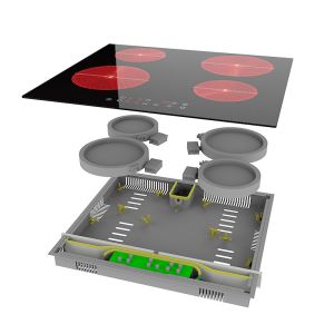 Touch Screen Electric Built In Ceramic Hob Cooker Four ring Kitchen Appliances