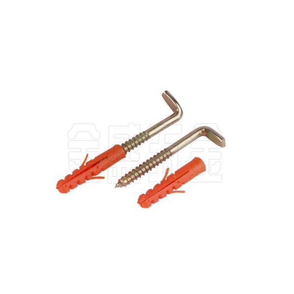 Buy 9×90mm Metal Screw Hooks With Plastic Anchor Wall Mounted Lightweight at wholesale prices