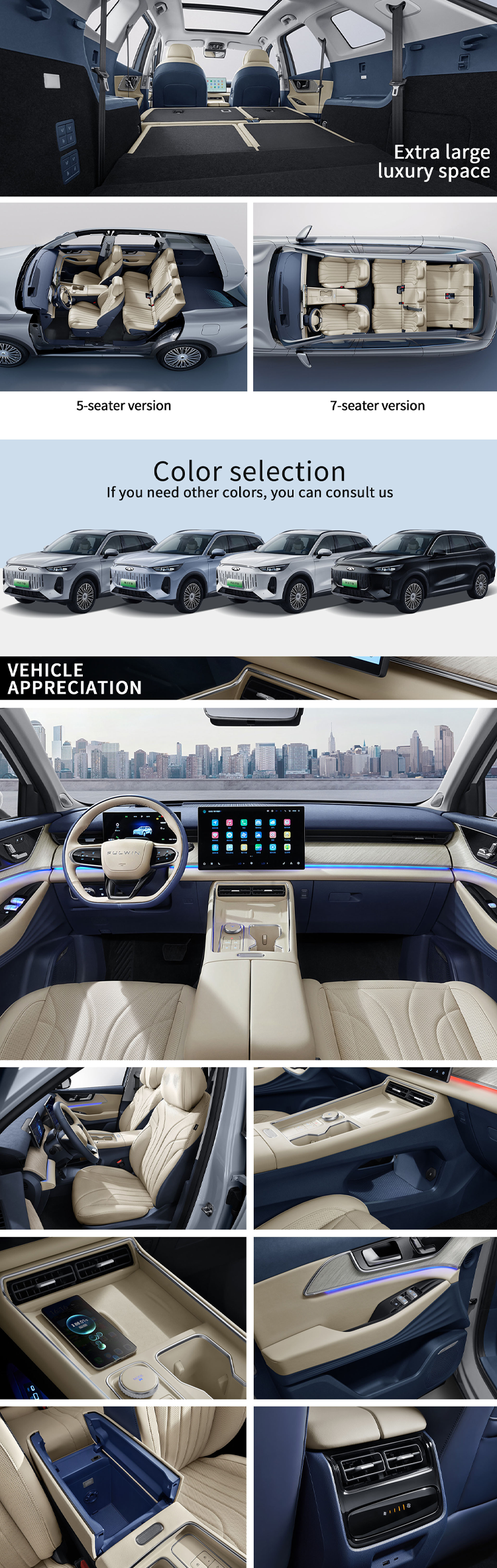 2024 Chery Fengyun T9 Long Range 7 Seats SUV Electric Power Fuel for Family Road Trips and Max Speed 180 Km/h