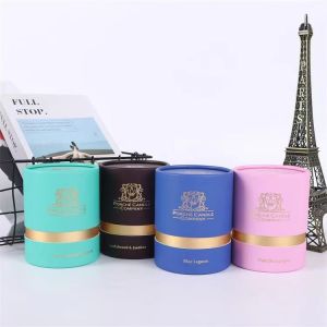 Cosmetic Perfume Candle Cylinder Paper Tube Packaging Matt Lamination Surface