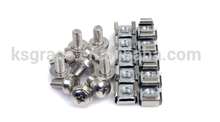 Stainless Steel Mounting Screws and Cage Nuts for Server Rack Cabinet
