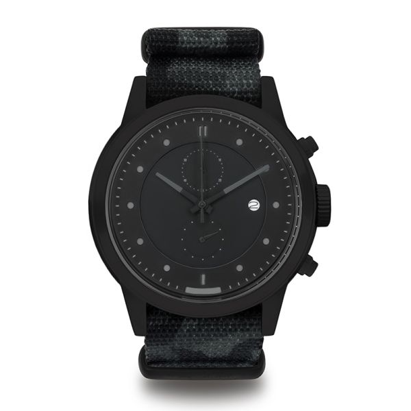 Minimal Style Nylon Band Watches Black Face With Mineral Crystal Dial