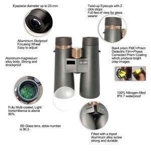 Water Resistant Nature DX Marine Telescope ED Binoculars 10x50