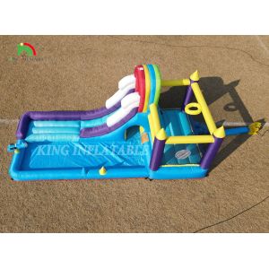 Inflatable Bounce House Combo With Slide Climbing Wall Obstacles Trampoline Ball