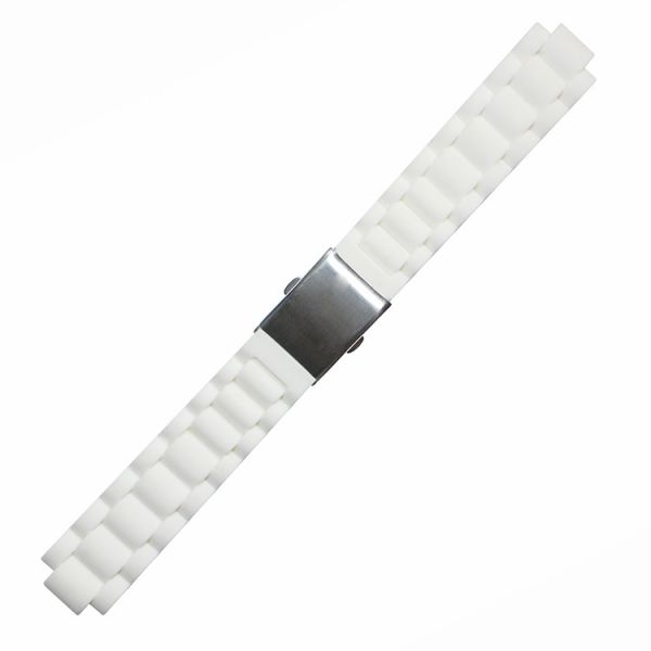 Buy Two Pieces 20x12mm Silicone Rubber Watch Straps Bands With Folding Clasp at wholesale prices