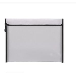 Large Silver Fireproof File Bag Fireproof Document Pouches 13.4x9.8in Waterproof