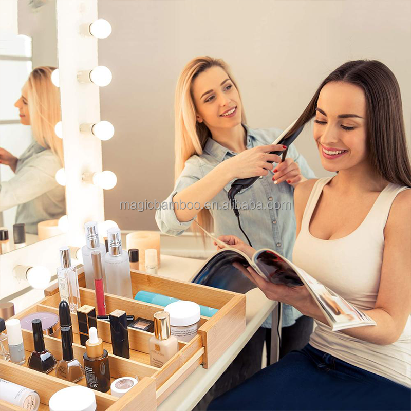 Convenient Bamboo Drawer Organizer for Household Sundries Storage 35.6 x 27.9 x 6.4 cm