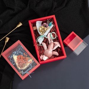 Customized Rigid Gift Box Open Window Paper Box Wedding Party Flower Gift Doll