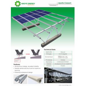 Solar Power Carport Structure Solar Panel Mounting Brackets Excellent Endurance