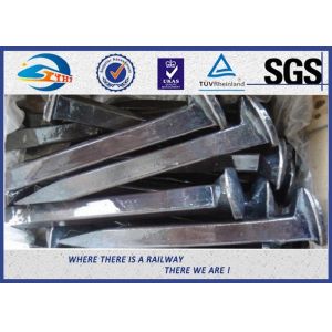 Professional ISO Railway Screw Spike Plain / Oxide Black Spikes