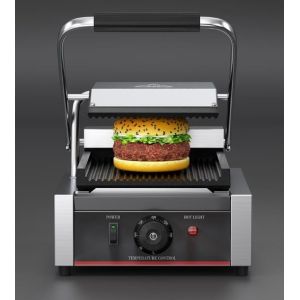 22x22 Electric Panini Grill Stainless Steel Single Contact Sandwich Press