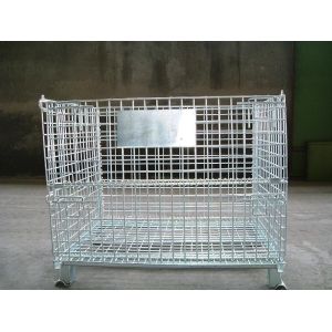 Galvanized Movable Metal Wire Cages , Wire Mesh Storage Container