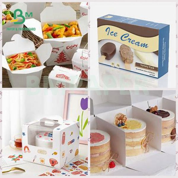 350grs Good Hardness One Side Coated Food Safe White Cardboard 