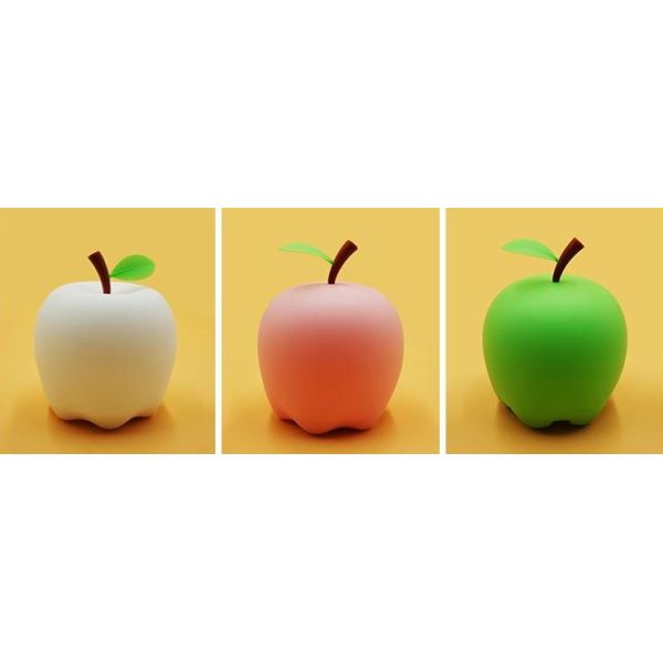 Silicone Children Colorful Night Lights,Apple shaped children's silicone touch sensor LED night light
