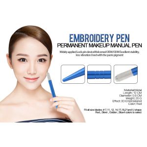 Light Blue Cosmetic Microblading Eyebrow Embroidery Pen Aluminum Alloy