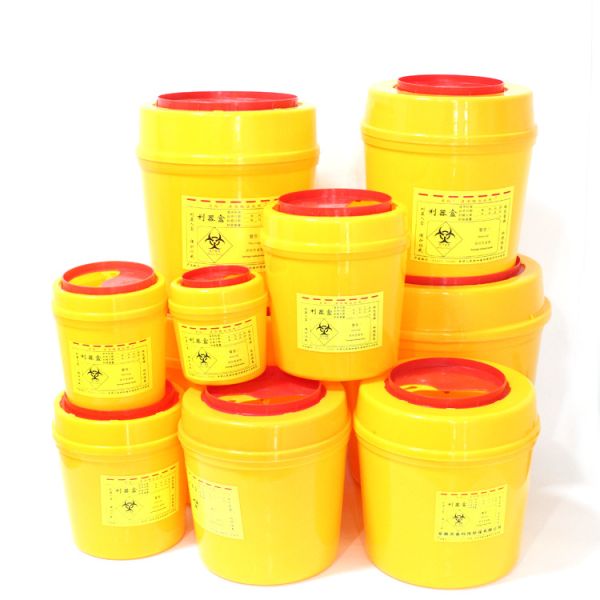 15L plastic sharps box waste needle collection box Used by the hospital round shape