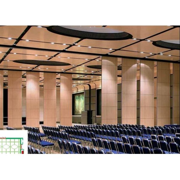 Movable Room Divider Operable Walls With Fabric MDF Hard Cover For Convention Centers