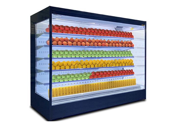Super Market Upright Open Chiller Fridge With Adjustable Shelf