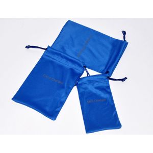 Silkscreen Small Microfiber Sunglasses Bag , TUV Drawstring Glasses Pouch