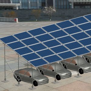 High Strength Carport Solar Systems Galvanized Steel Frame Aluminum Rails