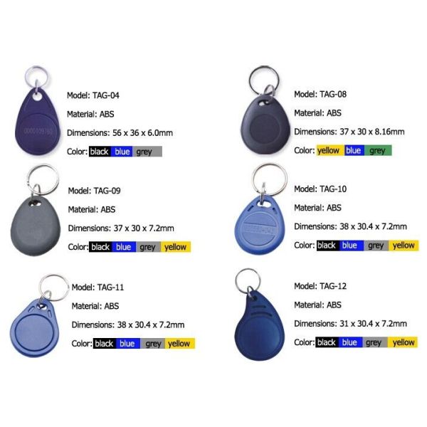 Colorful Small Size 125Khz ID Plastic EV Key Chain RFID Key Fob For Hotel Lock