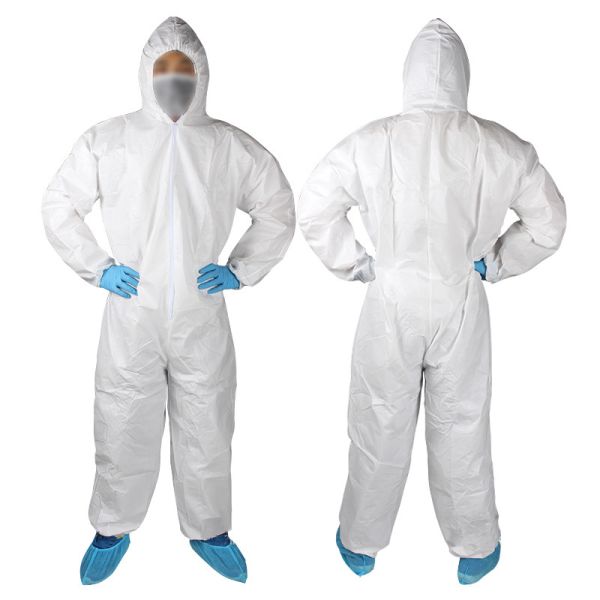Buy White Plastic Safety All In One Ppe Protective Medical Suit at wholesale prices