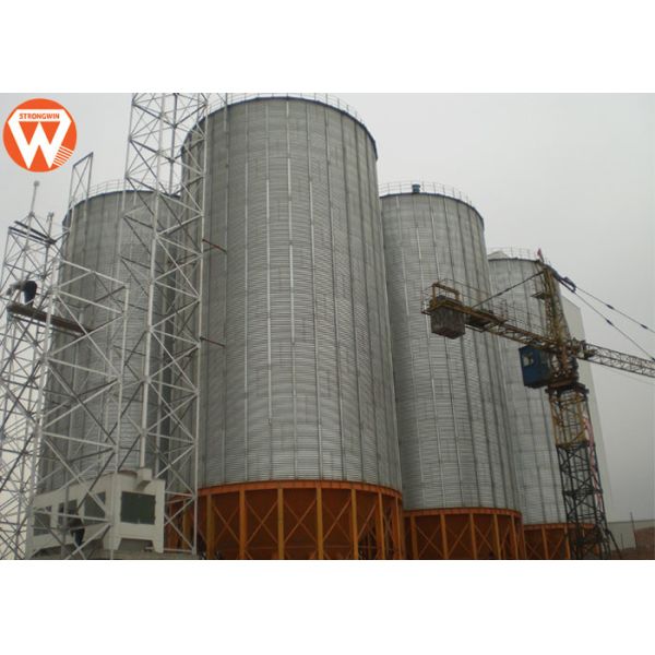 Hopper Bottom Galvanized Steel Silo For Animal Feed Mill Industry Long Service