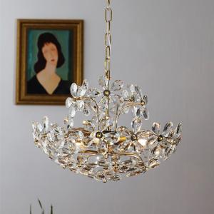 Quality Nordic Style Gold Iron Crystal Pendant Light AC265V Switch Control for sale