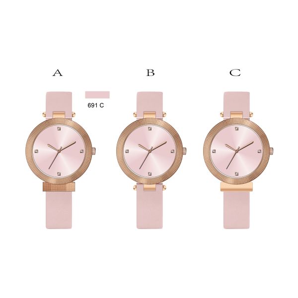 Fashion Watch, Italian leather wristband PVD rose gold case and black bezel Minimalist Dial Custom Brand Logo Watches Me