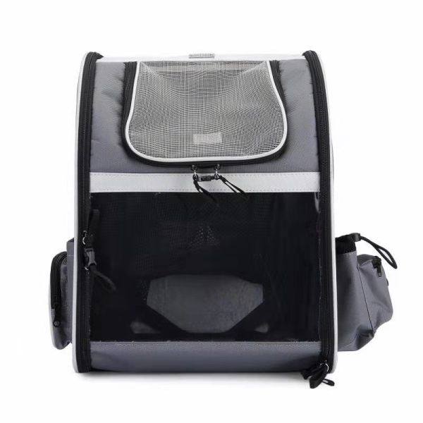Buy Gray Pet Carrier Backpack Expandable Shoulder Breathable Collapsible Dog Carrier at wholesale prices