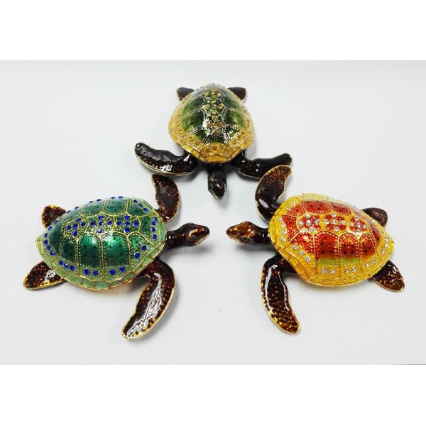 Buy Metal turtle jewelry box bedside turtle enamel metal jewelry box at wholesale prices