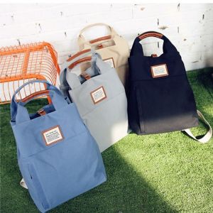 Multifunctional Custom Canvas Bags / Durable Canvas Tote Backpack For Teenagers