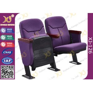 Triangle Armrest Short Back Rest Auditorium Church Chairs With Folding Soft
