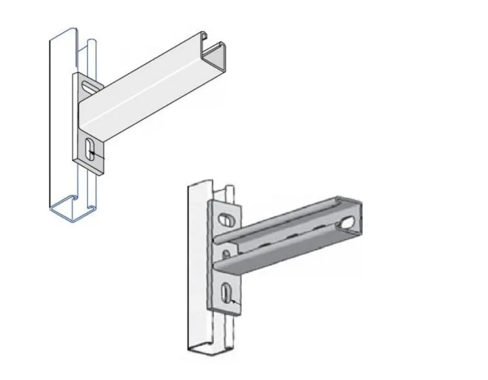 Galvanized Channel Steel Unistrut with Zinc Finish Cantilever Brace Bracket for Seismic Bracing Bonded Style