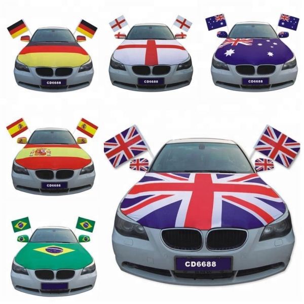Custom Elastic Printed Car Hood Covers Heat Transfer Polyester Material
