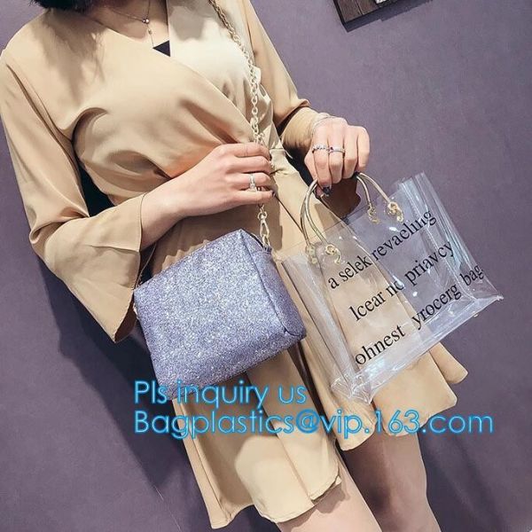 Cheap PVC Single Shoulder Bag for Girl, summer hot sale shoulder PU PVC transparent bag, coating shopping bag tote bag s
