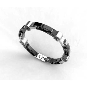 Quality Top Quality Europe Fashion Stainless Steel Genuine Leather Silicone Bangle Bracelet ADB246 for sale