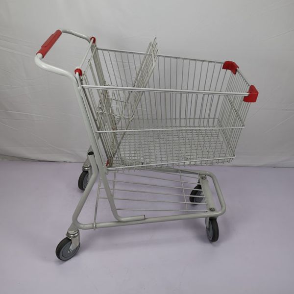 American Style Foldable Steel Shopping Cart Supermarket Basket Trolley CE Certificate