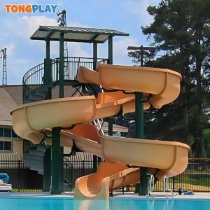 High Quality Wholesale Outdoor Amusement Park Rides Fiber Glass Open Spiral Water Slide