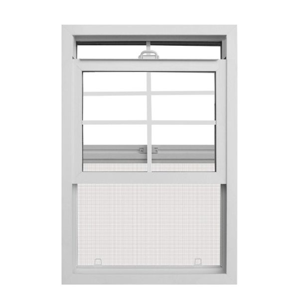 Black Anthracite UPVC Single Hung Window With Double Glass