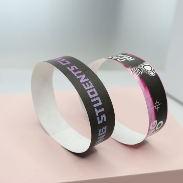 Buy Full Color Printing Adjustable Dupont Paper Wristbands for Durable Performance at wholesale prices